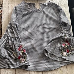 Embroidered Bell Sleeve Top and other /No returns